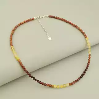 Підвіска Волосатик, Гранат 41 см срібло (925)