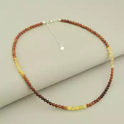 Підвіска Волосатик, Гранат 41 см срібло (925)