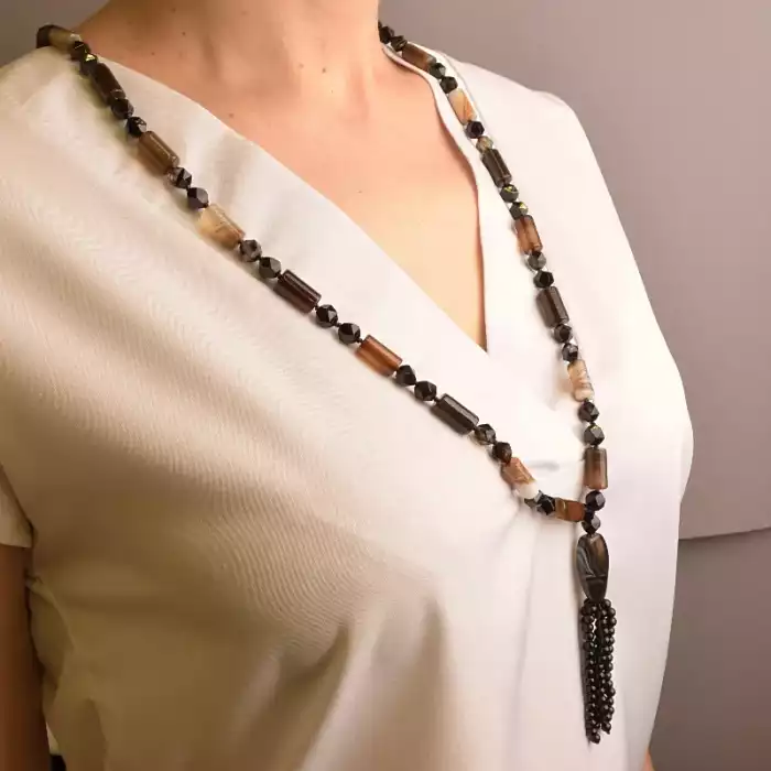 🏷️️ Намисто Агат 83 см. ss_91056
