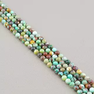 Намистини Туркіз 39 см. 6 мм. на нитці (натуральне каміння, без застібки) в формі кульки