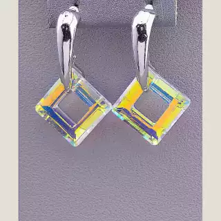 Сережки пусети Juleeze Фіаніт (родій)