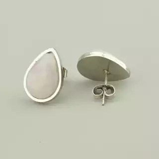 Сережки пусети Рожевий кварц