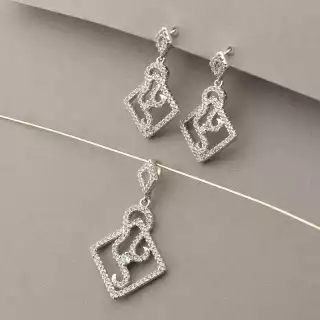 Сережки + Кулон Xuping (родій)