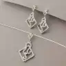 🏷️️ Сережки + Кулон Xuping (родій) F-34170