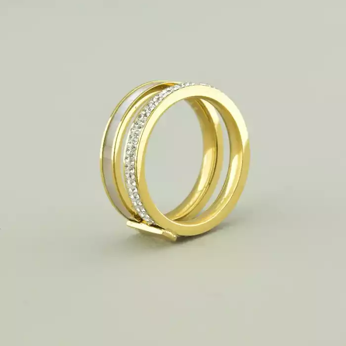 🏷️️ Каблучка медична сталь Xuping Фіаніт (позолота 18к лимонна) ss_93134