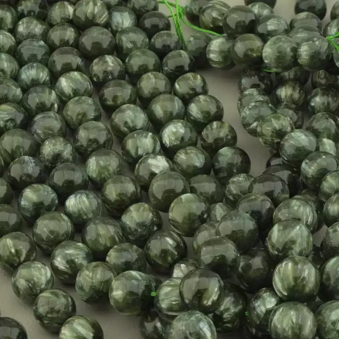 🏷️️ Нитка Серафініт 39 см. 12 мм. (без застібки) ss_101019