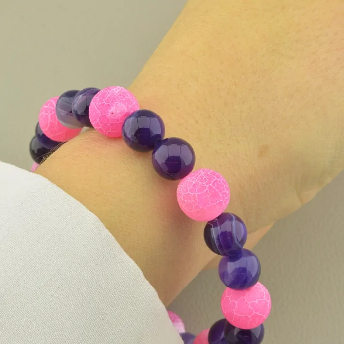 🏷️️ Браслет резинка Агат 19 см. ss_101423