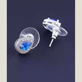 Сережки пусети Big Dipper Фіаніт (родій)