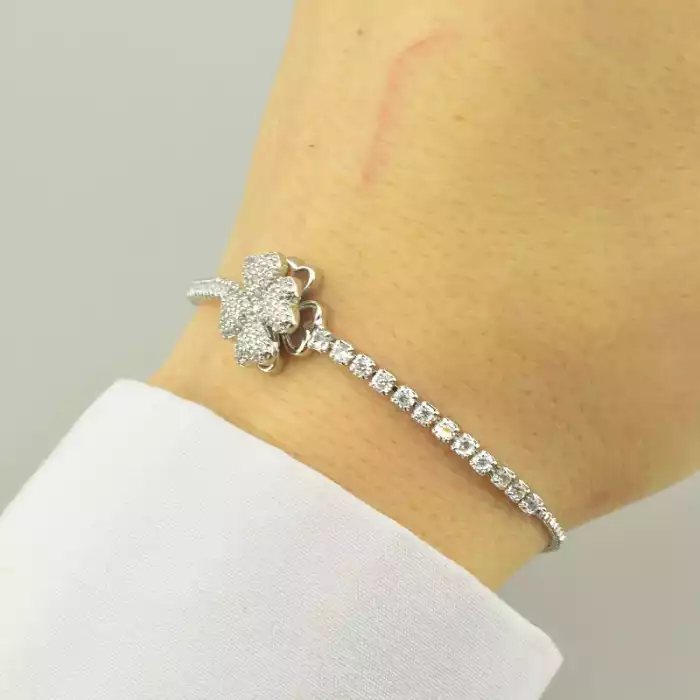 🏷️️ Браслет регульований Saiya Фіаніт 17 см. (родій) ss_94080