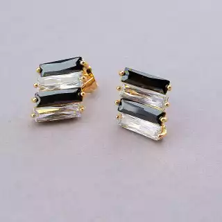 Сережки пусети Xuping Фіаніт (позолота 18к)