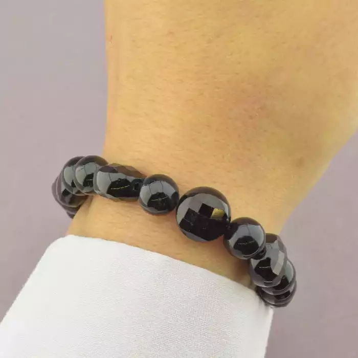 🏷️️ Браслет резинка Турмалін 19 см. ss_94429