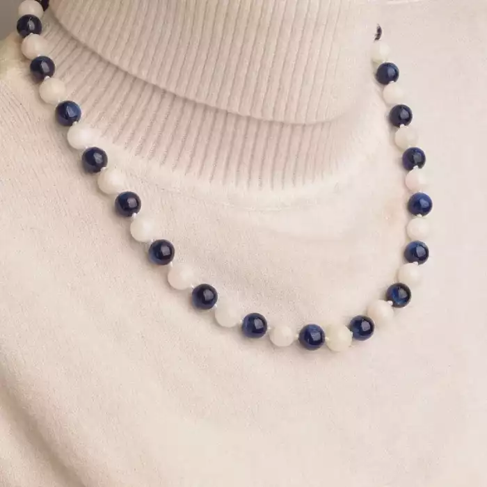 🏷️️ Намисто Кіаніт, Місячний камінь 47 см. (срібло 925 проба) ss_94529