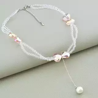 Підвіска бантик Xuping Майорка 31 см (родій)