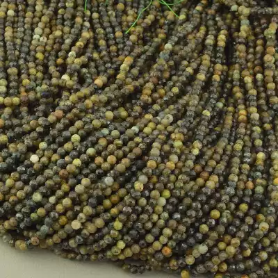 🏷️️ Намистини Хрізокола 39 см. 3мм. на нитці (натуральне каміння, без застібки) F-104110