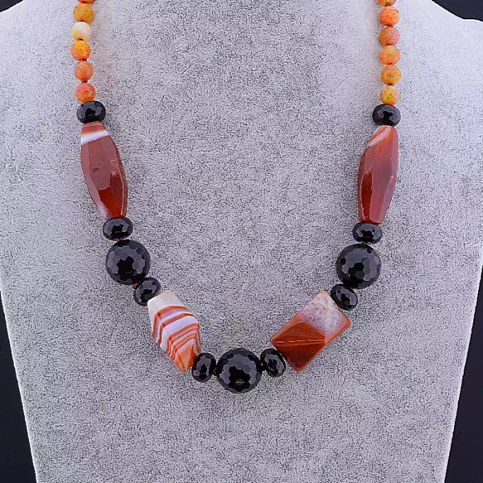 🏷️️ Намисто Агат, Сердолік 60 см ss_79604