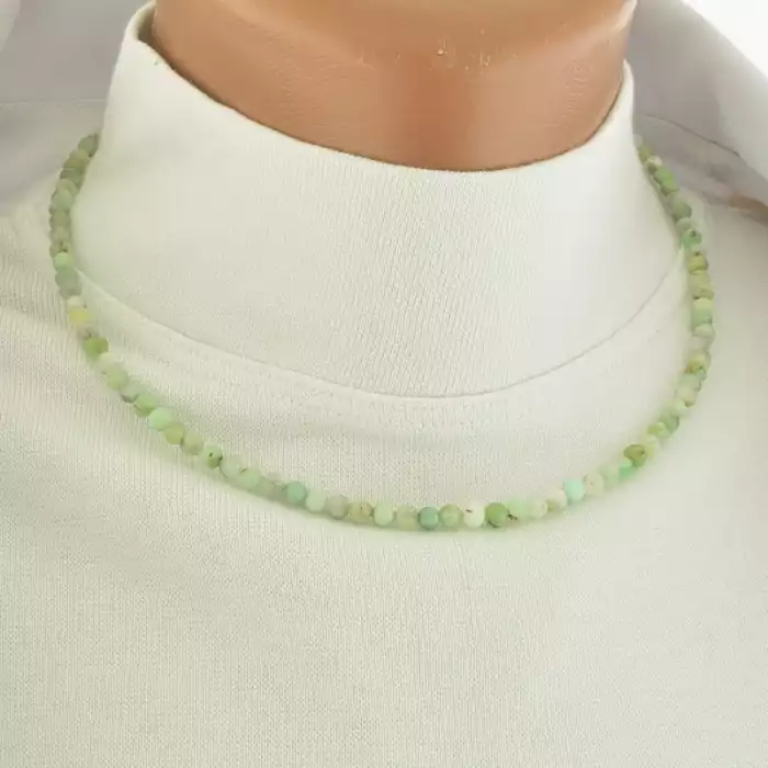 🏷️️ Підвіска з хризопразом грань (срібло 925, 42 см, зелений, карабін) ss_104721