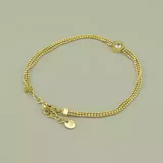 Браслет з карабіном Xuping Фіаніт 20 см. (позолота 18к лимонна)