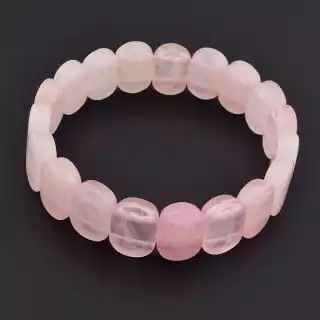 Браслет на резинці Рожевий кварц 19 см