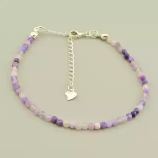 Браслет на карабіні Аметист срібло (925) 18 см