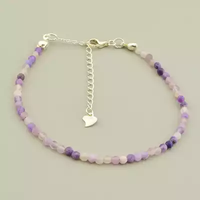 Браслет на карабіні Аметист срібло (925) 18 см