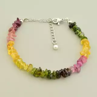 Браслет на карабіні Турмалін 17 см