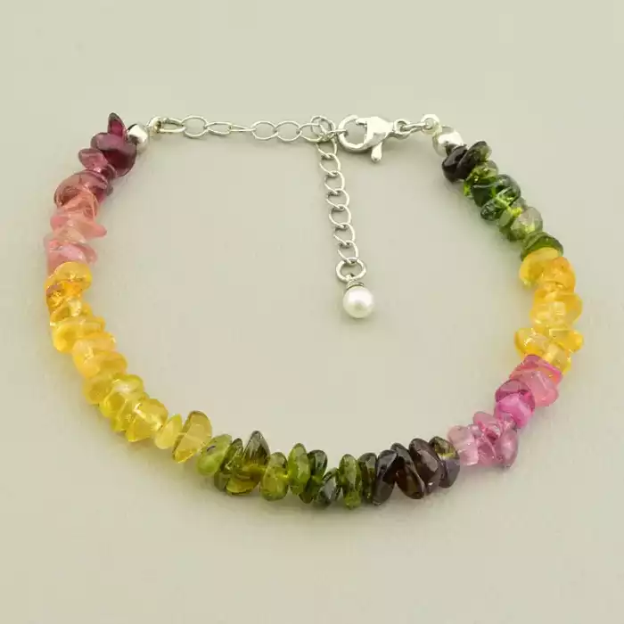 🏷️️ Браслет на карабіні Турмалін 17 см F-105739