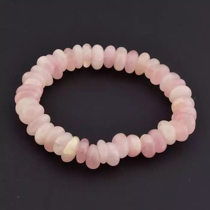 🏷️️ Браслет на резинці Рожевий кварц 16 см F-105839