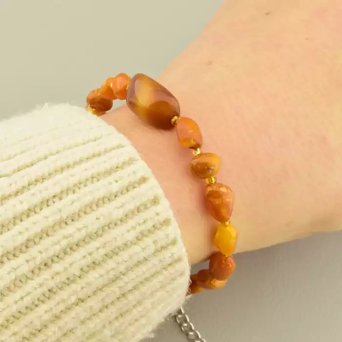 🏷️️ Браслет на карабіні Янтар 18 см F-105939