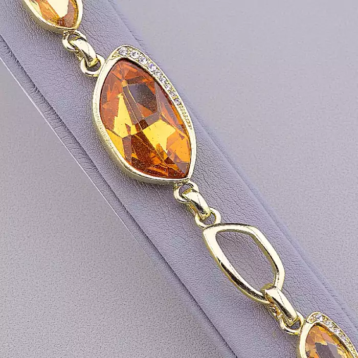 🏷️️ Браслет петля Abella Фіаніт, Сrystal 19 см ss_81575