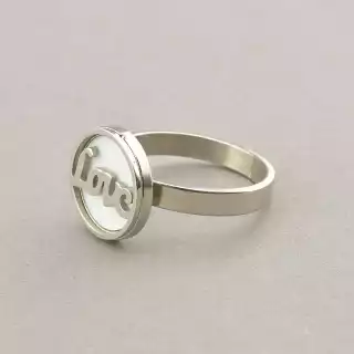 Каблучка Love Stainless Steel Перламутр медична сталь 316L5, 5 р