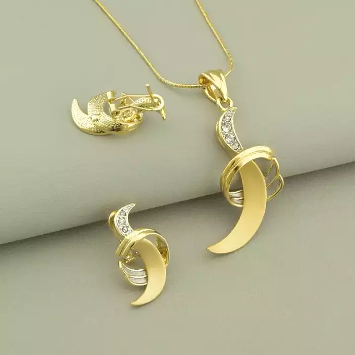 🏷️️ Підвіска+Сережки Фіаніт Fashion ss_99443