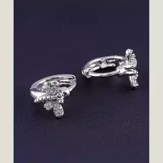 Сережки кільця Xuping Фіаніт (родій)