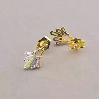 Сережки пусети Xuping Фіаніт (позолота 18к)