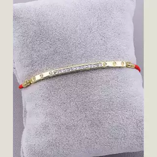 Браслет з карабіном Fashion Фіаніт 16 см (позолота 18к)