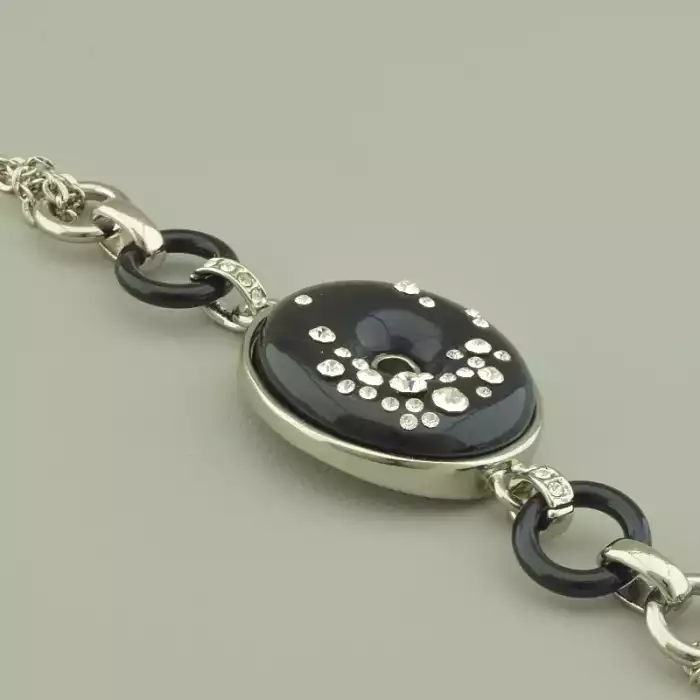 🏷️️ Браслет з карабіном Abella Фіаніт 19 см. ss_92453