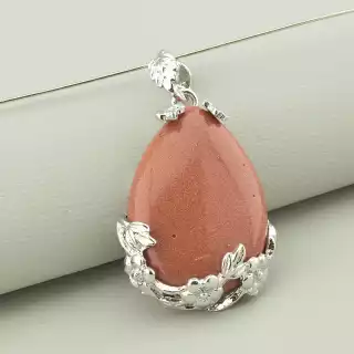 Кулон стальний металеві квіти Золотий Пісок 40х25мм.