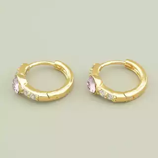 Сережки круглі Xuping Swarovski (позолота 18к)