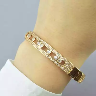 🏷️️ Браслет шарнірний Xuping Фіаніт 18 см (позолота 18к) F-53893