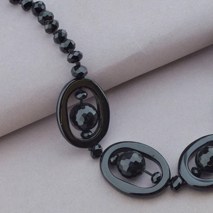 🏷️️ Намисто Агат, Чеський кришталь 53 см. ss_86372