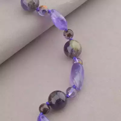 🏷️️ Намисто Аметист срібло (925 проба) 70 см. F-94430