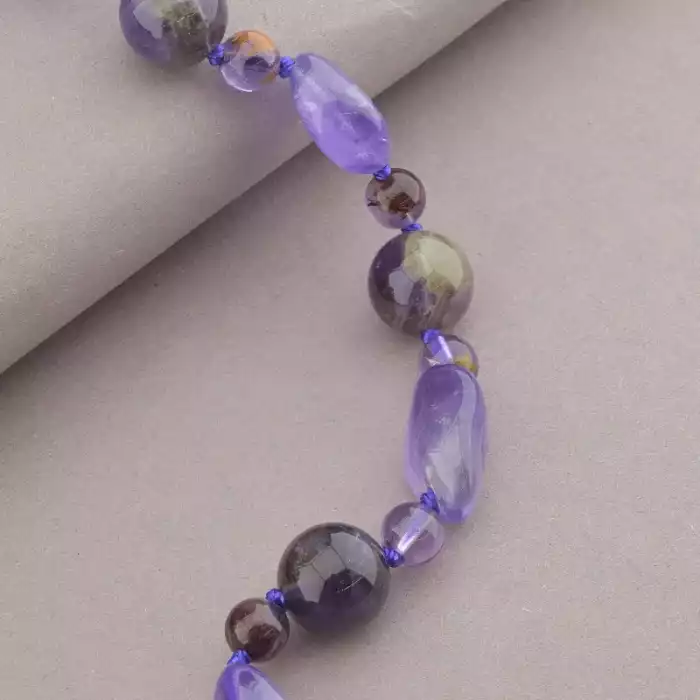 🏷️️ Намисто Аметист срібло (925 проба) 70 см. ss_94430