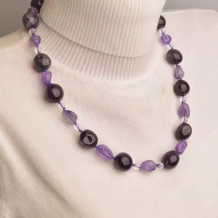 🏷️️ Намисто Аметист, Місячний камінь 54 см. ss_94530