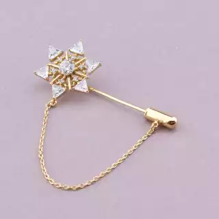 Брошка шпилька зірка Xuping Фіаніт (позолота 18к)