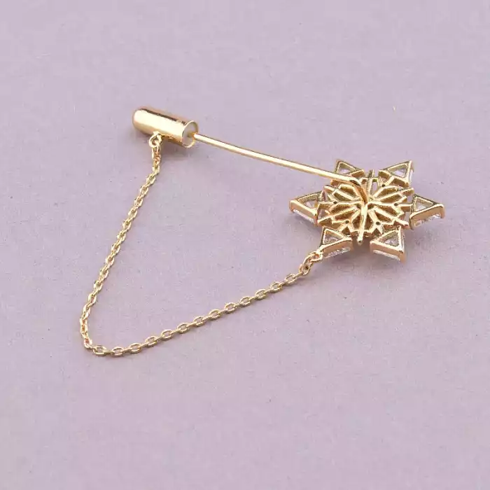 🏷️️ Брошка шпилька зірка Xuping Фіаніт (позолота 18к) ss_86699