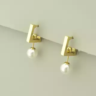 Сережки-кільця з підвіскою Xuping Майорка (позолота 18к лимонна)