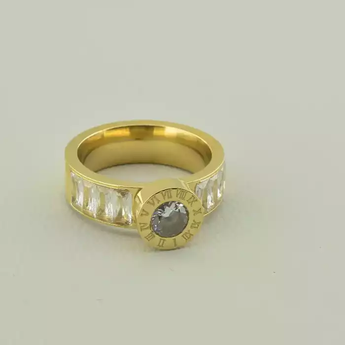 🏷️️ Каблучка медична сталь Xuping Фіаніт (позолота 18к лимонна) ss_95657