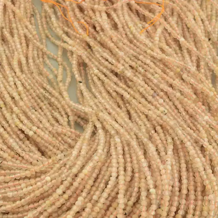 🏷️️ Намистини Волосатик, Сонячний камінь 40 см. 2 мм. на нитці (натуральне каміння, без застібки) ss_103156