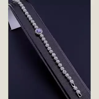 Браслет складний Xuping Фіаніт 19 см (родій)