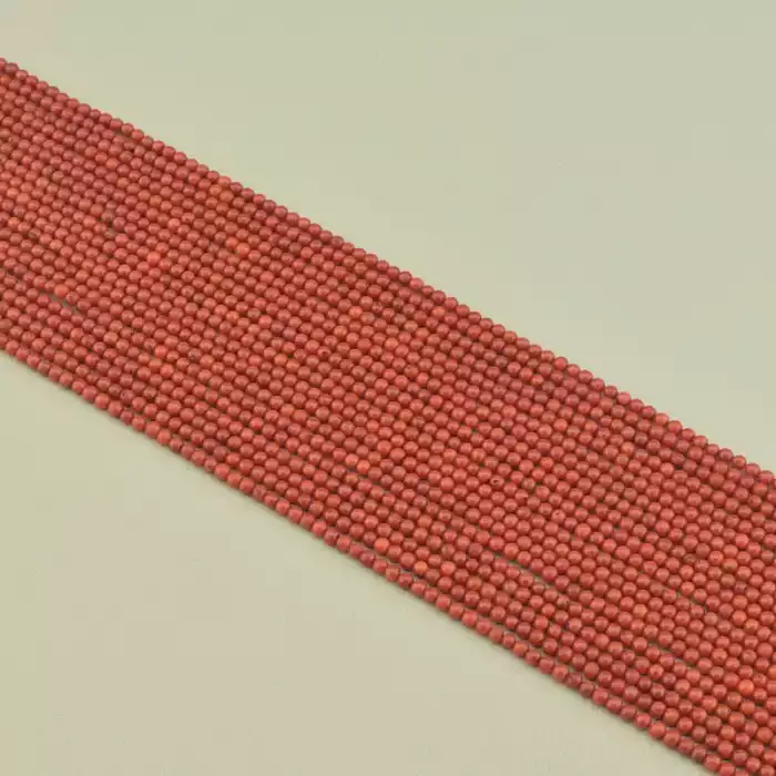 🏷️️ Намистини Корал 40 см 2.5 мм. (без застібки) F-105436