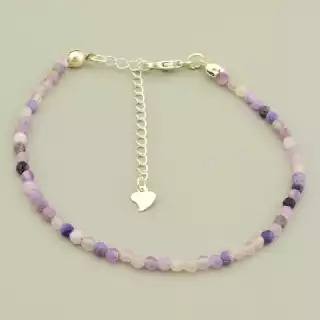 Браслет на карабіні Аметист срібло (925) 19 см